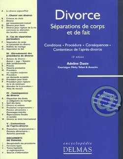 Divorce - separations de corps et de fait 15eme edition