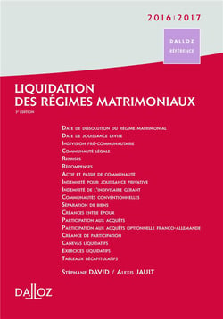 LIQUIDATION DES REGIMES MATRIMONIAUX 2016/2017
