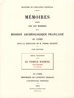 Le temple d'edfou tome treizieme réédition premier édition 1