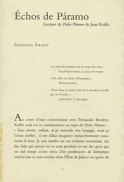 Échos de Paramo - lecture de Juan Rulfo