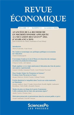Avancées de la recherche en microéconomie appliquée à l'occasion des XXXVIe JMA (Casablanca 2019)