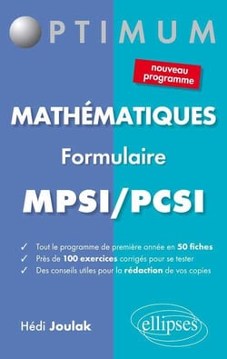 Formulaire mathématiques MPSI-PCSI