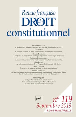 Revue française de droit constitutionnel n.119 (édition 2019)