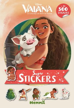 Super stickers - vaiana, la légende du bout du monde - fond orange