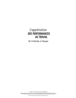 L'appréciation des performances au travail - de l'individu à l'équipe