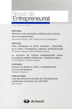 Revue de l'entrepreunariat t.2012/2