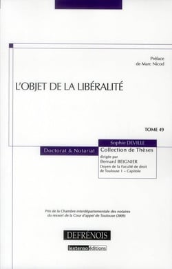 L'objet de la libéralité