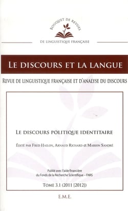 Le discours politique identitaire : 3.1 - 2011 [2012]
