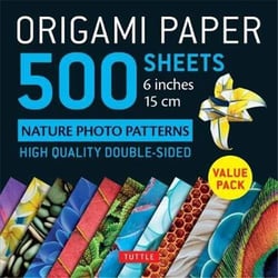 Origami paper 500 sheets nature photo patterns 6 inches (15 cm)