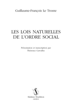 Les lois naturelles de l'ordre social