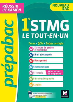 Prépabac : le tout-en-un - 1re STMG - cours, QCM, sujets corrigés