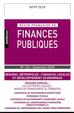 Revue française de finances publiques n.143 : régions, métropoles : finances locales et développement économique