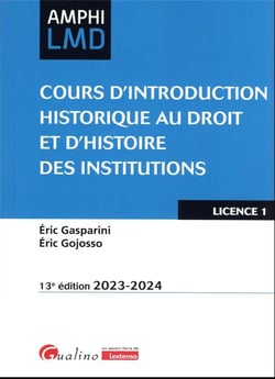 Cours d'introduction historique au droit et d'histoire des institutions (édition 2023/2024)