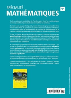 Spécialité mathématiques - pour aller plus loin en démontrant et en s'entraînant - 1re