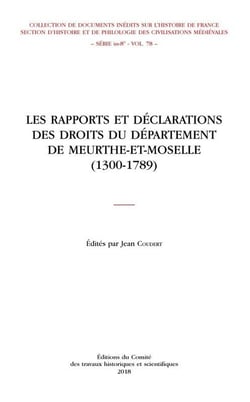 Les rapports et déclarations de droits du département de Meurthe et Moselle
