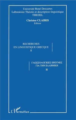 Recherches en linguistique grecque t.2