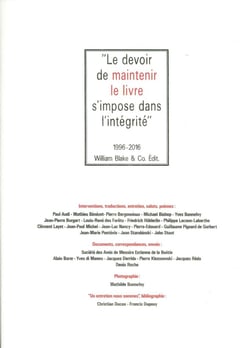 Le devoir de maintenir le livre s'impose dans l'intégrité - 1996-2016