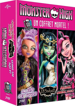 Monster High - Un coffret mortel ! : La fête des goules + 13 souhaits + Frissons, caméra, action !