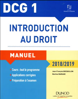 DCG 1 - introduction au droit (édition 2018/2019)