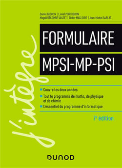 Le formulaire MPSI-MP-PSI (7e édition)