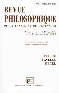 Revue philosophique de la France et de l'étranger n.135/2 : Peirce, Lavelle, Hegel