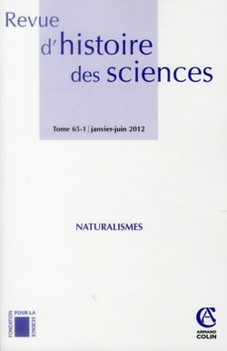 Revue d'histoire des sciences - Tome 65 (1/2012) Varia