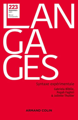 Langages Nº 223 3/2021 Syntaxe expérimentale