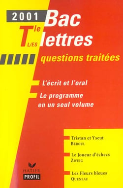 Lettres - terminales L, ES - bac 2001