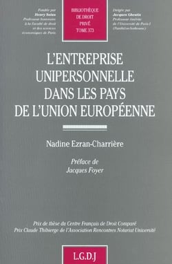 L'entreprise unipersonnelle dans les pays de l'union europeenne