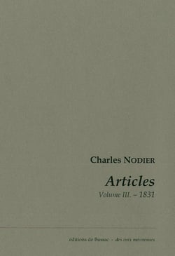 Articles Tome 3 - 1831