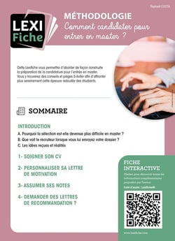 Méthodologie : comment candidater pour entrer en master