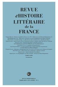 Revue d'histoire littéraire de la France n.1 : 2019, 119e année - varia
