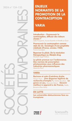 Revue sociétés contemporaines n.134