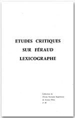 Études critiques sur Féraud - lexicographe