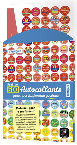 Pack de 500 autocollants pour l'évaluation en français