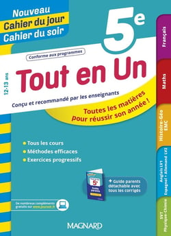 Nouveau cahier du jour / cahier du soir : tout-en-un - 5e