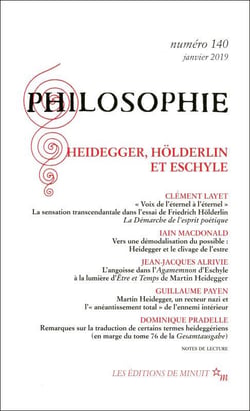 Revue Philosophie n.140 : Heiddeger, Hölderlin et Eschyle