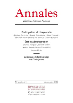 Revue Annales n.1 : Doléances : de la Révolution aux Gilets jaunes