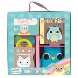 Coffret éveil - 3 livres et 1 doudou pour bébé