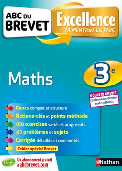 ABC DU BREVET EXCELLENCE Tome 35 : mathématiques - 3e (édition 2018)