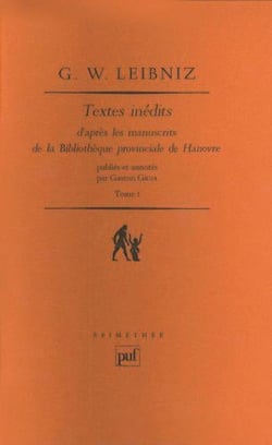 Textes inédits t.1 - d'après les manuscrits de la bibliothèque provinciale de Hanovre