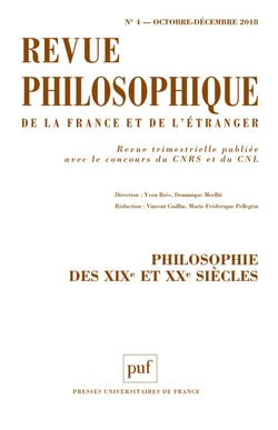 Revue philosophique de la France et de l'étranger n.143-4 (édition 2018)