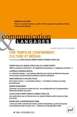 Par temps de confinement : culture et médias (édition 2023)