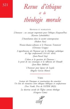 Revue d'éthique et de théologie morale n.321