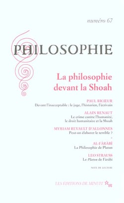 Revue Philosophie n.67 : la philosophie devant la Shoah