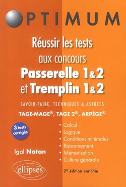 Réussir les tests aux concours Passerelle 1&2 et Tremplin 1&2 (2e édition)