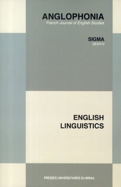 Revue anglophonia n.28 - english linguistics