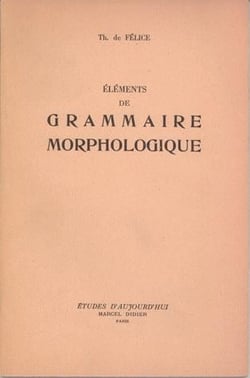 Éléments de grammaire morphologique
