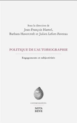 Politiques de l'autobiographie. engagements et subjectivites