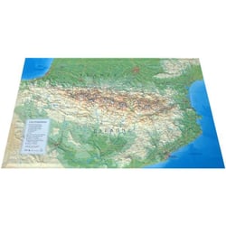 Carte en relief des Pyrénées